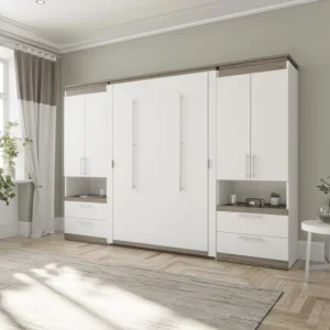 Alternative view of Orion Full Wall Bed with 2 Storage Cabinets and Nightstands